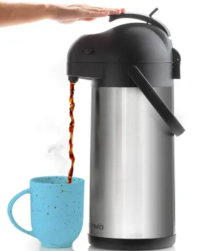 Stainless Steel 3L Thermal Airpot Coffee Dispenser Silver