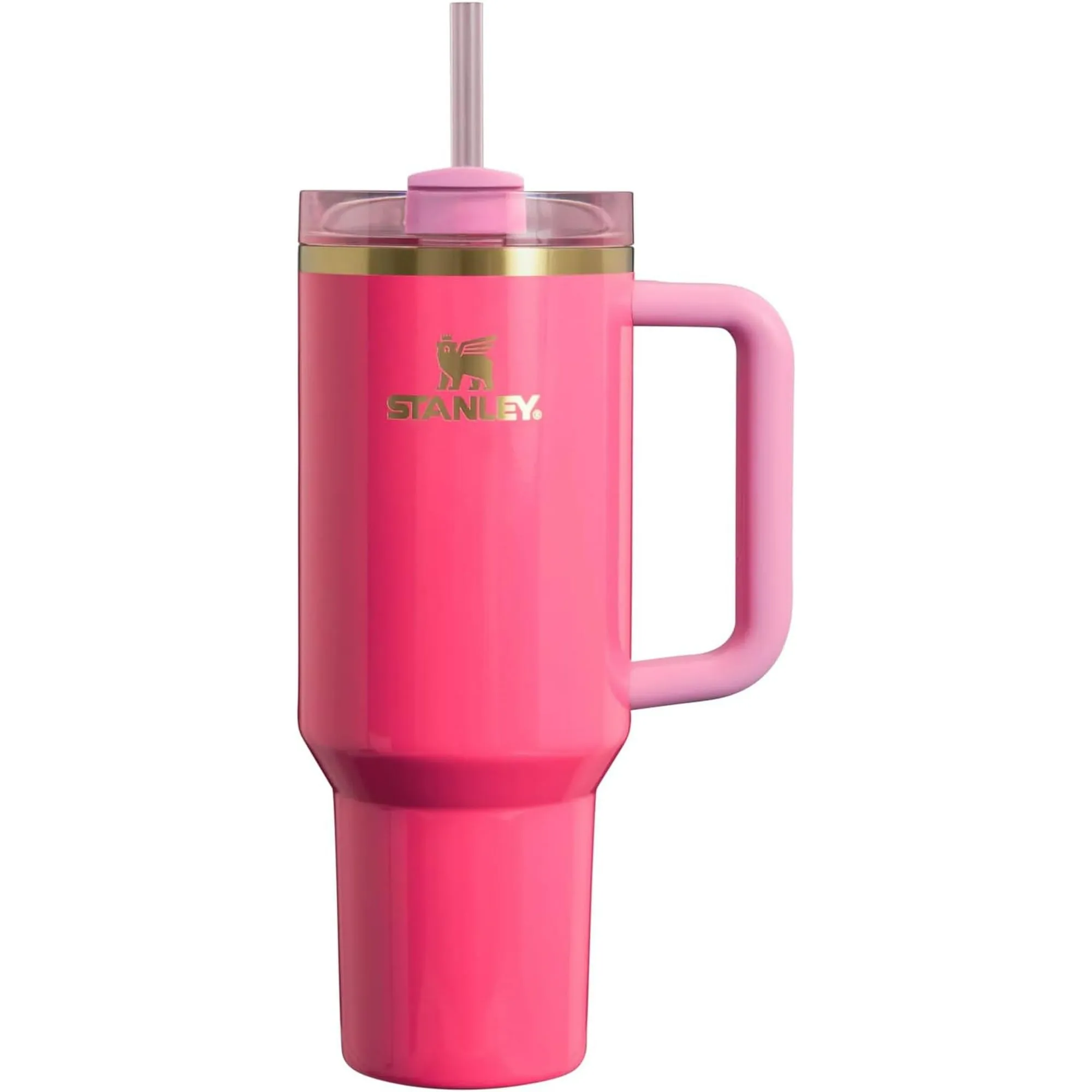 Stanley Cup 40oz with handle Stainless Steel ( Pink Parade)   Silicone 3pcs   2 Extra straws