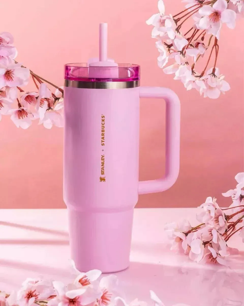 Stanley X Starbucks Pink Rose 40oz   free Silicone 3pcs   free 1 Extra straw