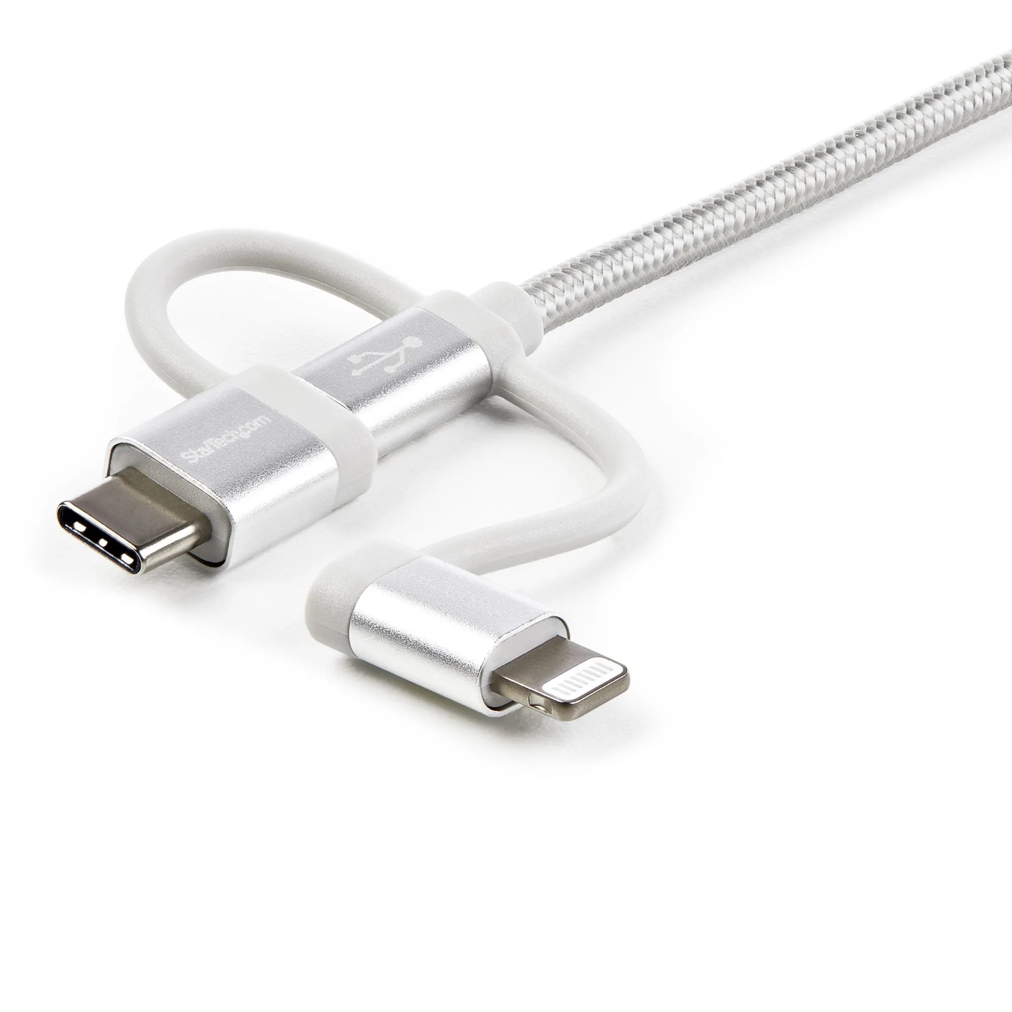 Startech.Com Usb Multi Charging Cable - 3.3 Ft / 1M - Lightning / Usb-C / Micro-Usb - Braided - Mfi Certified - Usb 2.0