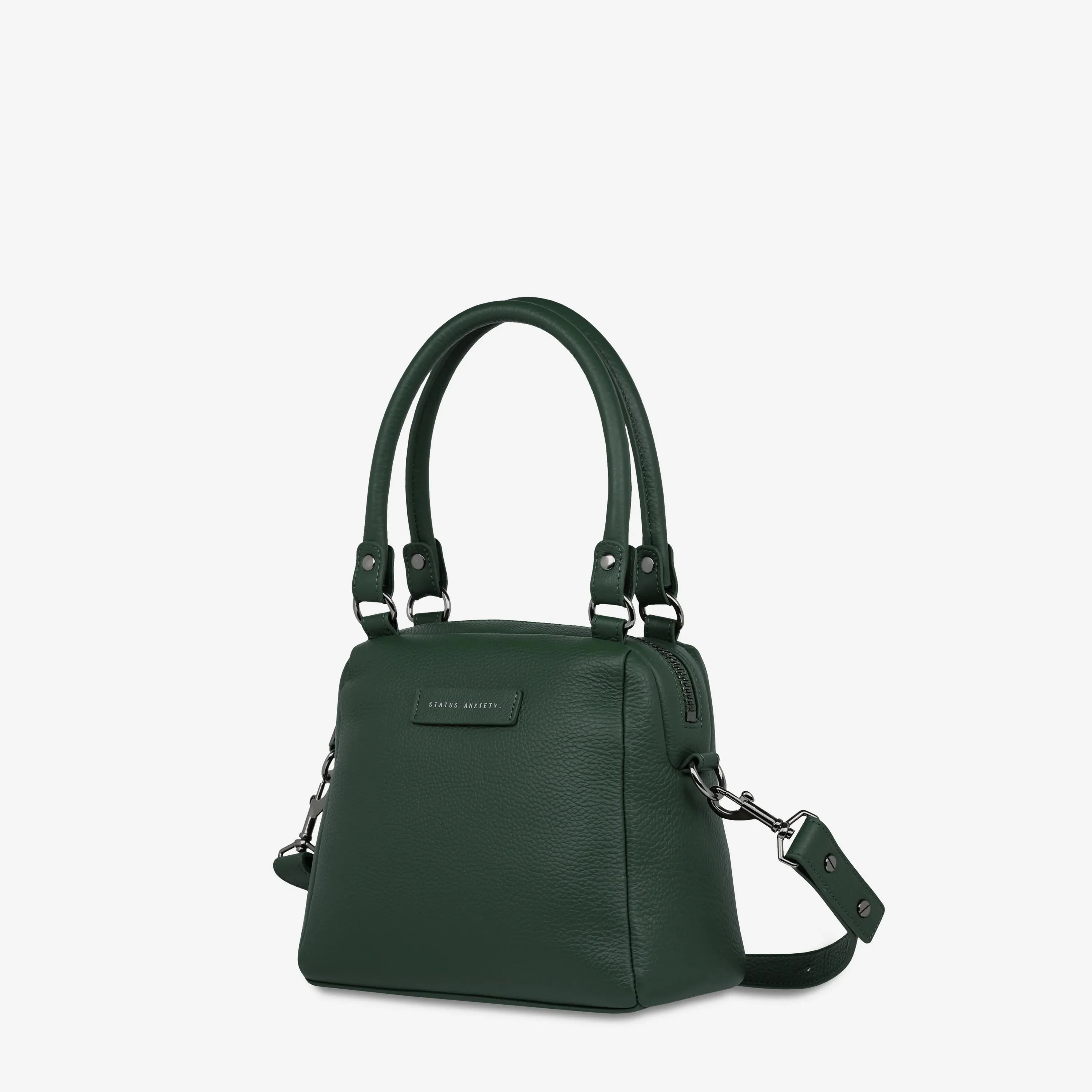 STATUS ANXIETY Womens Mini Mountains Leather Bag Green