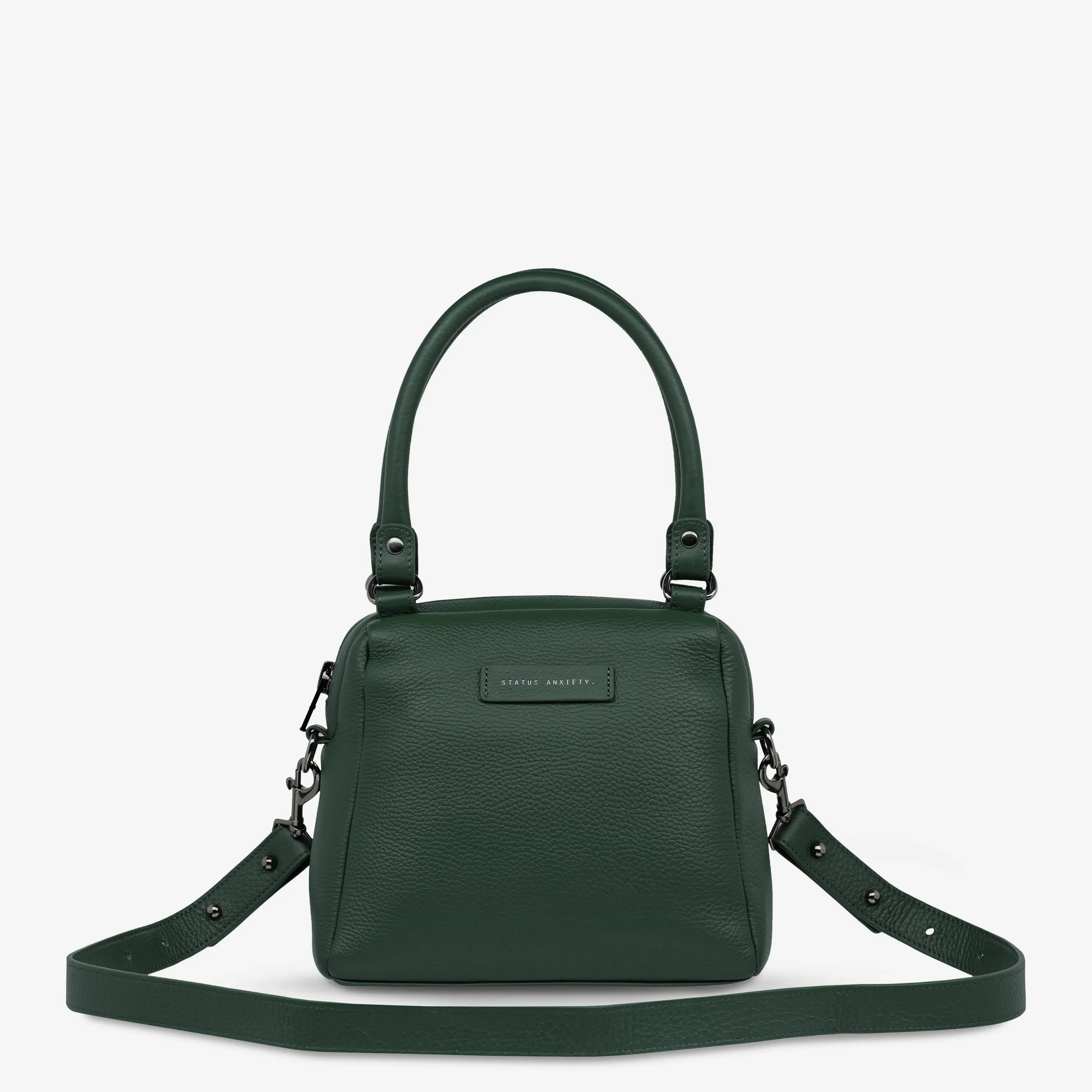 STATUS ANXIETY Womens Mini Mountains Leather Bag Green