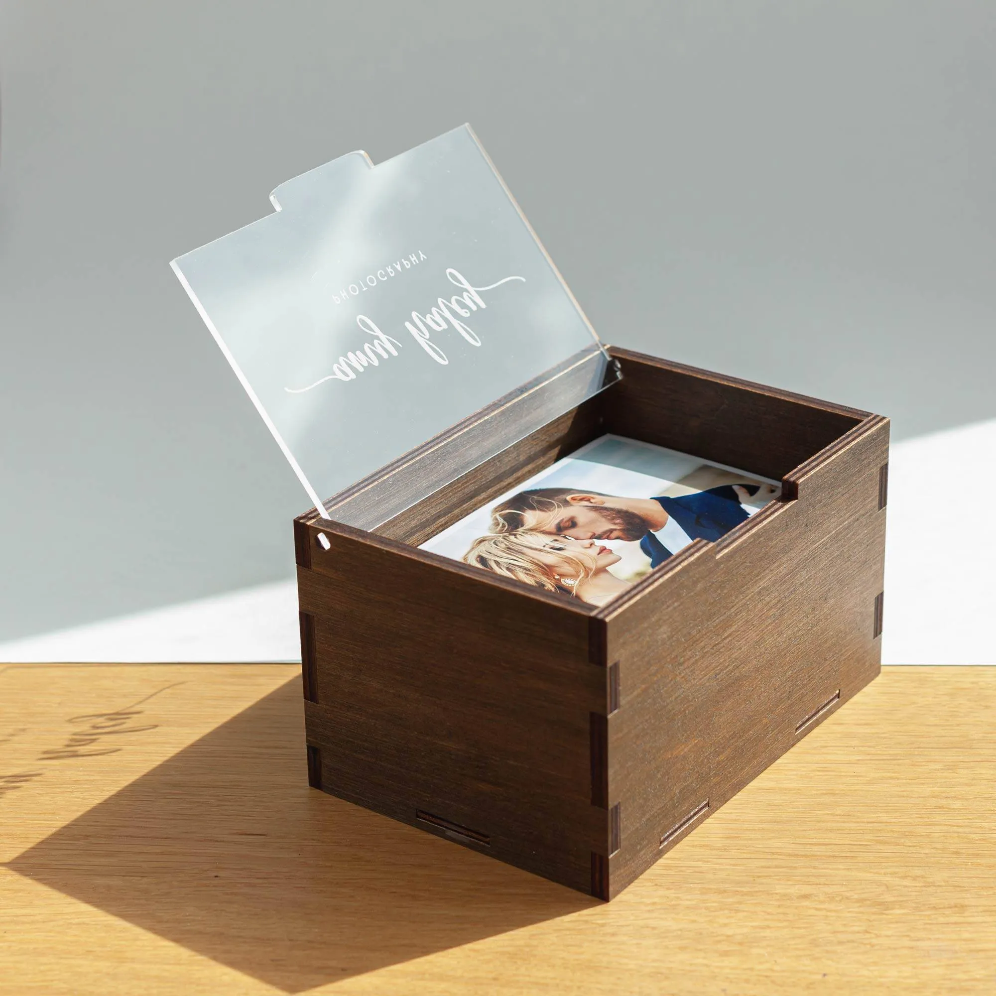 Storage Photo Box with Personalised Acrylic Lid (hold up to 200 prints)