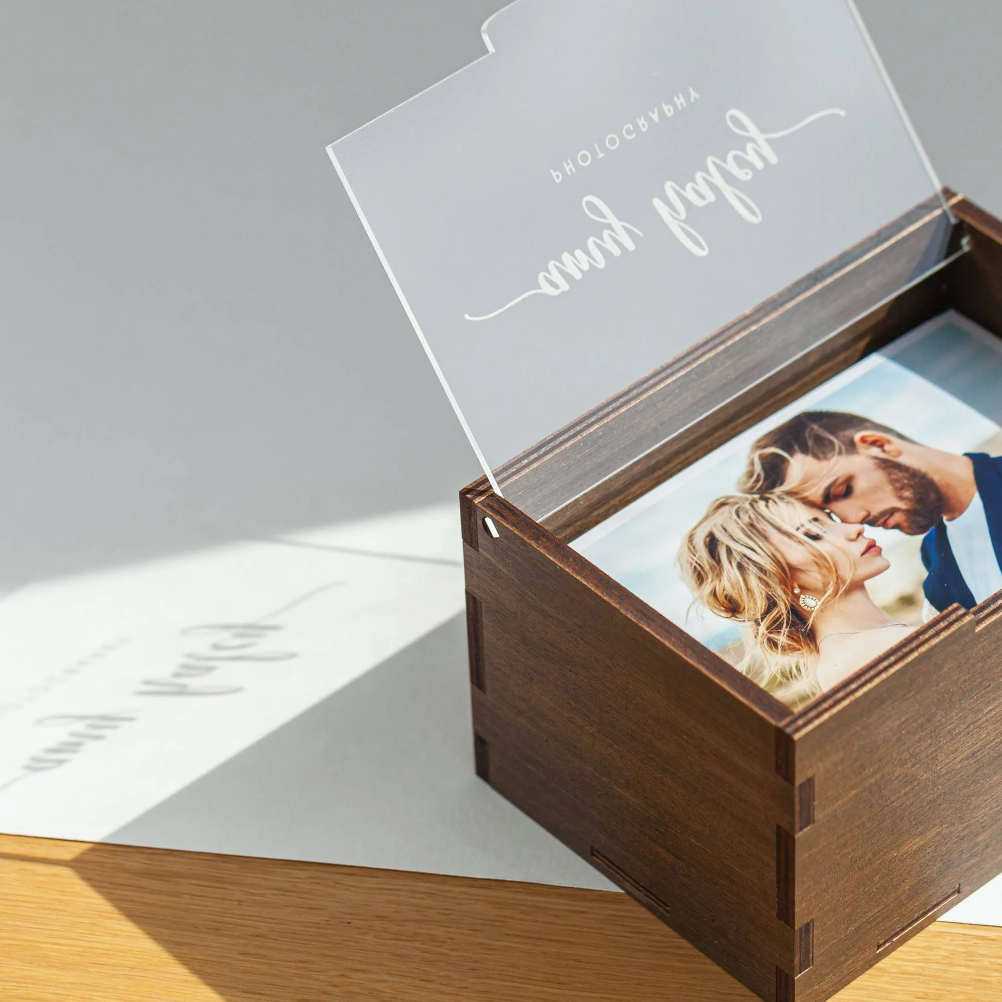 Storage Photo Box with Personalised Acrylic Lid (hold up to 200 prints)