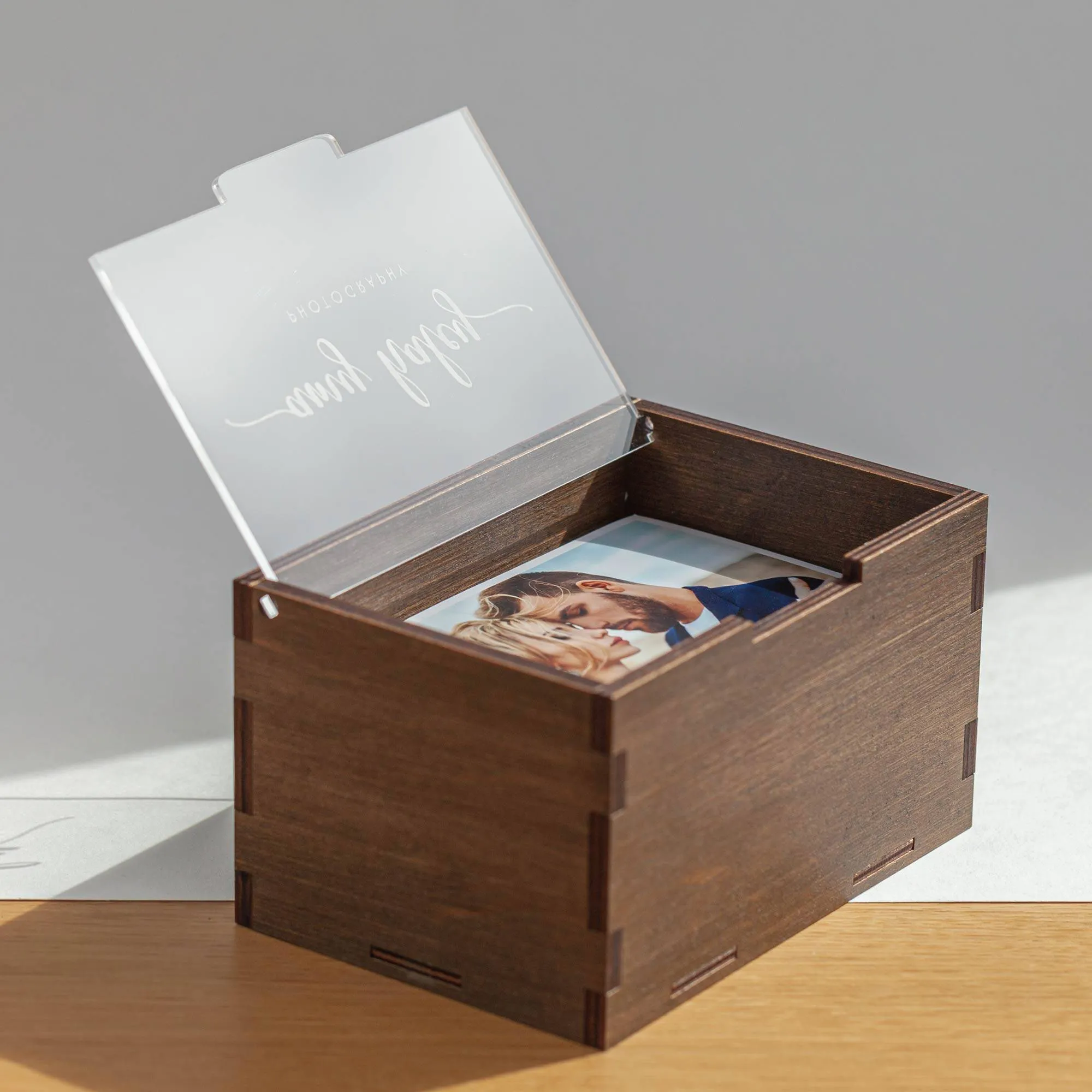 Storage Photo Box with Personalised Acrylic Lid (hold up to 200 prints)