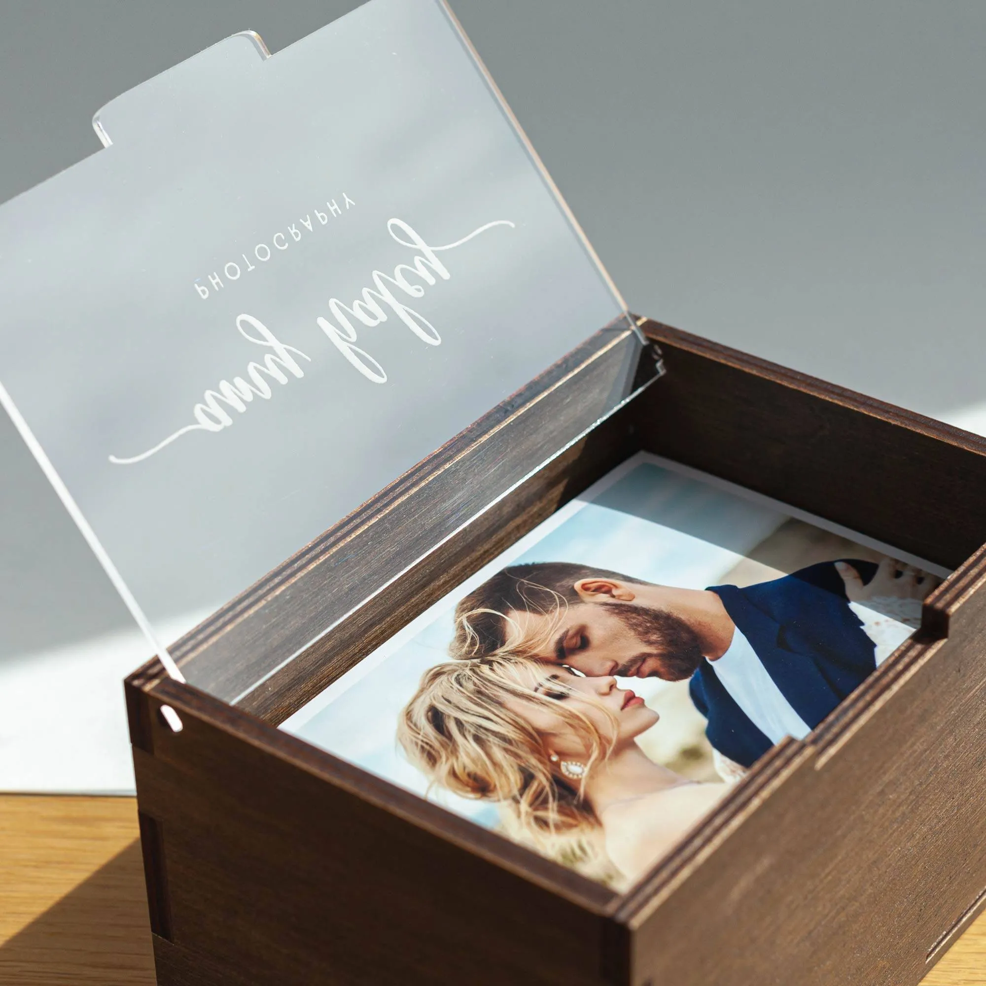 Storage Photo Box with Personalised Acrylic Lid (hold up to 200 prints)