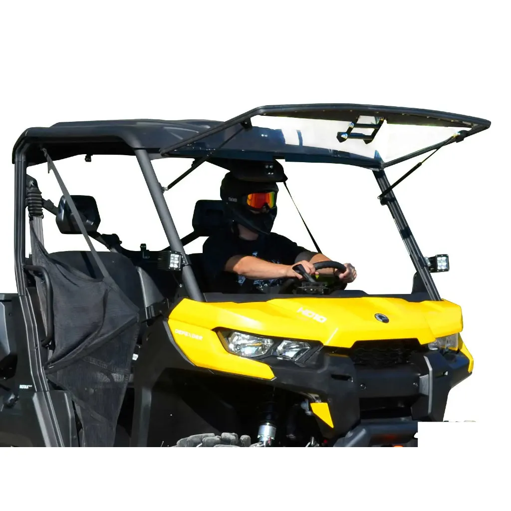 SuperATV Can-Am Defender Scratch-Resistant Flip Windshield