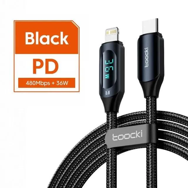 Toocki PD Fast Charging Cable for iPhone & iPad: Ultimate Charging Solution with LED Indicator