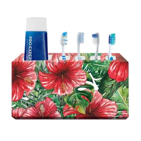 Toothbrush Holder Wall Mounted -Hibiscus Flower