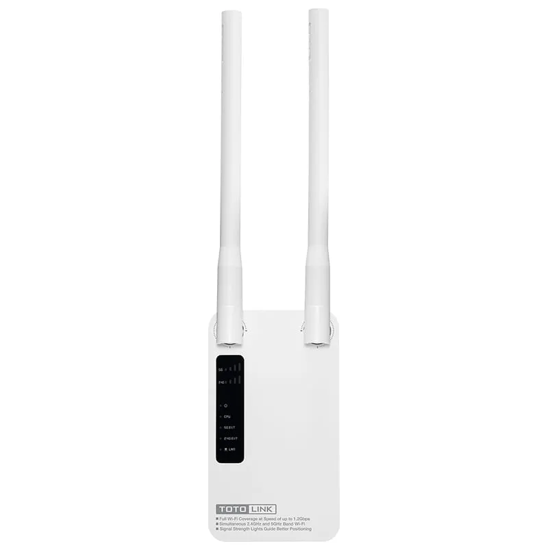 TOTOLINK EX1200M 2.4GHz 300Mbps|5GHz 867Mbps 2 x Antenna Plug Mounted Range Extender