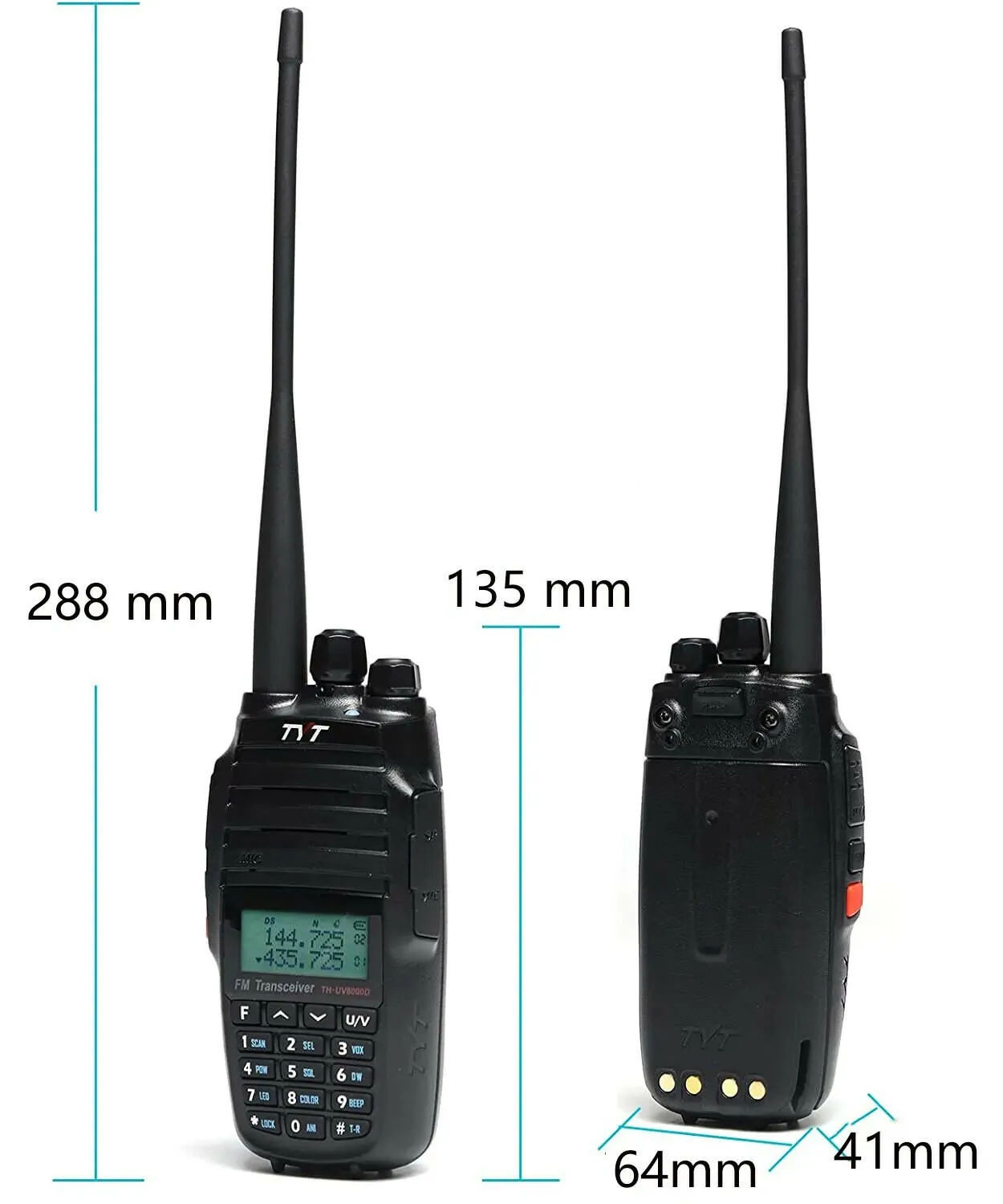 TYT TH-UV8000D 10W 3600mAh Handheld Radio, Dual Band 136-174/400-520MHz Walkie Talkie (AMATEUR)