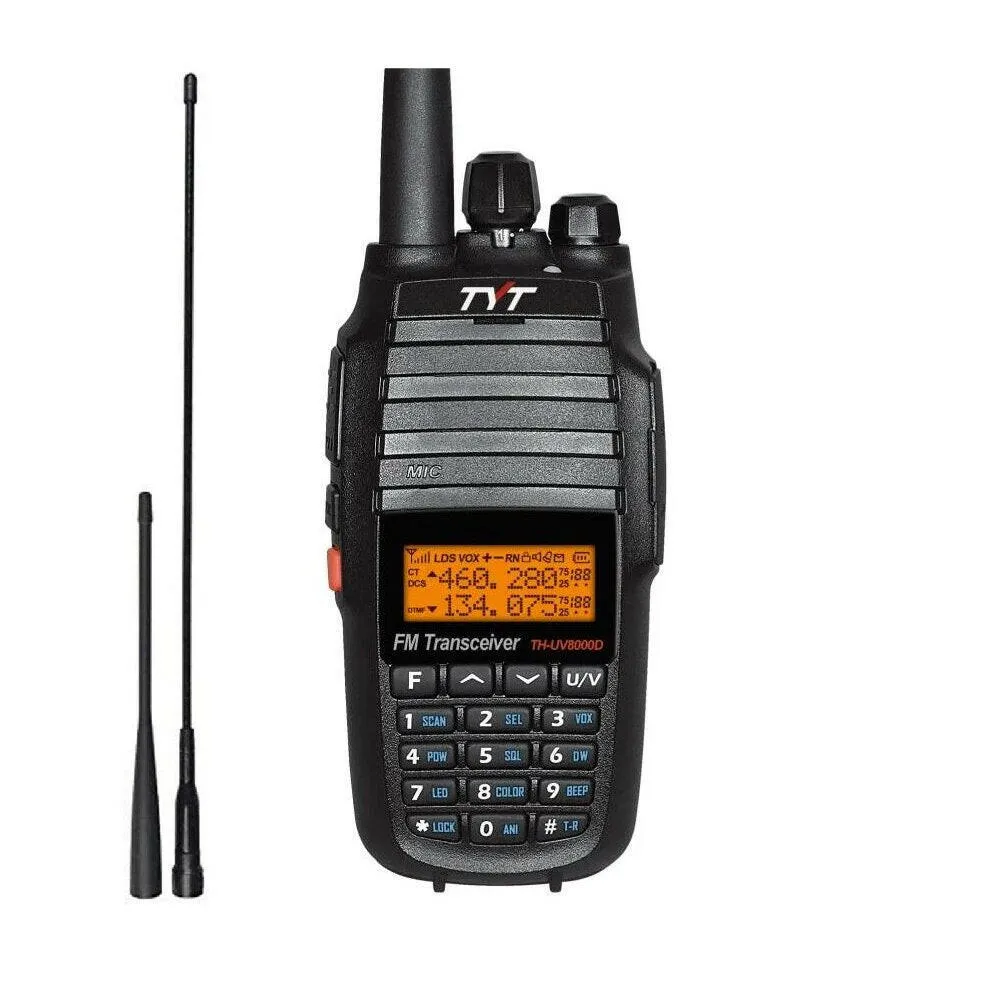 TYT TH-UV8000D 10W 3600mAh Handheld Radio, Dual Band 136-174/400-520MHz Walkie Talkie (AMATEUR)