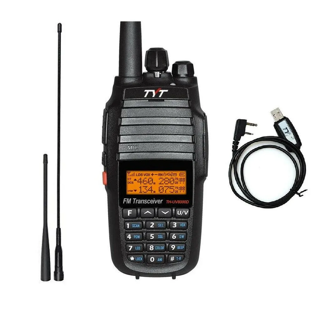 TYT TH-UV8000D 10W 3600mAh Handheld Radio, Dual Band 136-174/400-520MHz Walkie Talkie (AMATEUR)