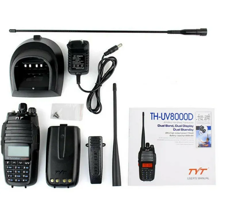 TYT TH-UV8000D 10W 3600mAh Handheld Radio, Dual Band 136-174/400-520MHz Walkie Talkie (AMATEUR)