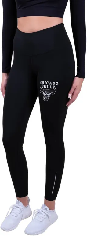 Ultra Game NBA Official Women's Super Soft Lightweight Leggings Fitness Sport Yoga Active Pants, Chicago Bulls, Black|Chicago Bulls