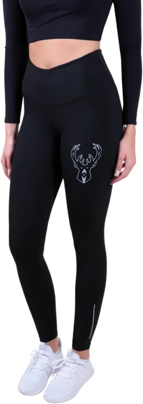 Ultra Game NBA Official Women's Super Soft Lightweight Leggings Fitness Sport Yoga Active Pants, Milwaukee Bucks, Black|Milwaukee Bucks