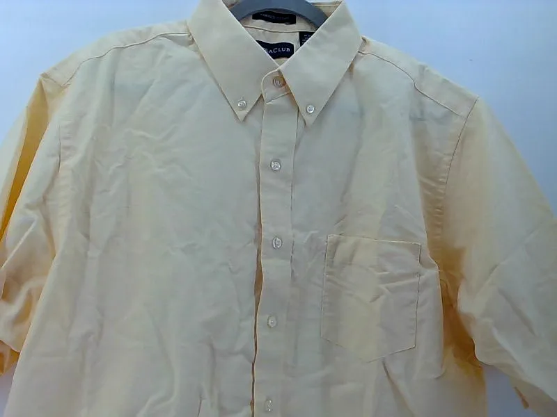 Ultraclub Men's Yellow Short Sleeve Dress Shirt XLarge