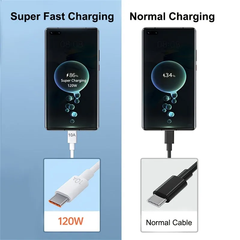 UltraFast 10A Type C USB Cables for Mate 40 Xiaomi Samsung and Honor 50