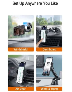 Universal Sucker Car Phone Holder: 360-Degree Rotation