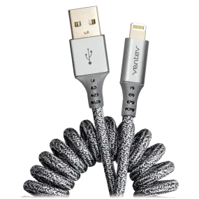 Ventev Helix USB A to Apple Lightning High Speed Travel Cable Gray by Ventev