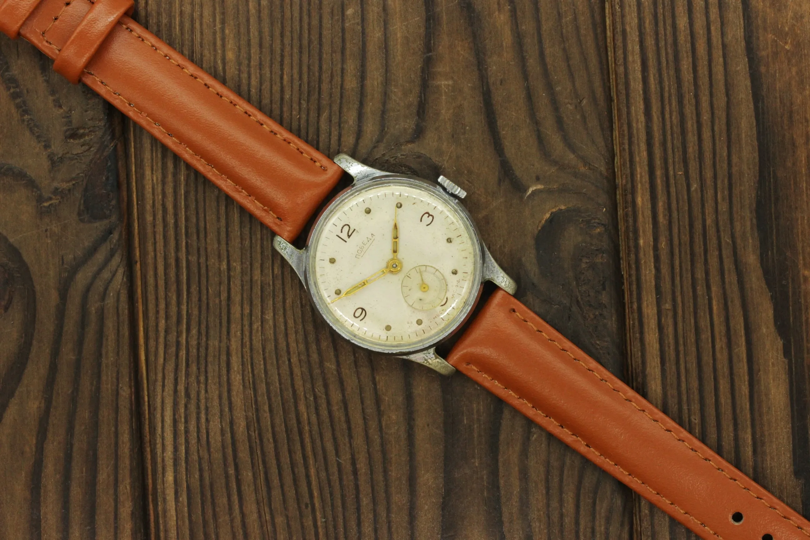 Vintage Pobeda military Soviet mechanical watch