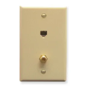 WALL PLATE 6C & TV SMOOTH GOLD