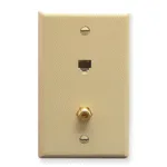 WALL PLATE 6C & TV SMOOTH GOLD