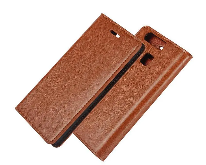 Wallet Series Huawei P9 Genuine Leather Case - Brown