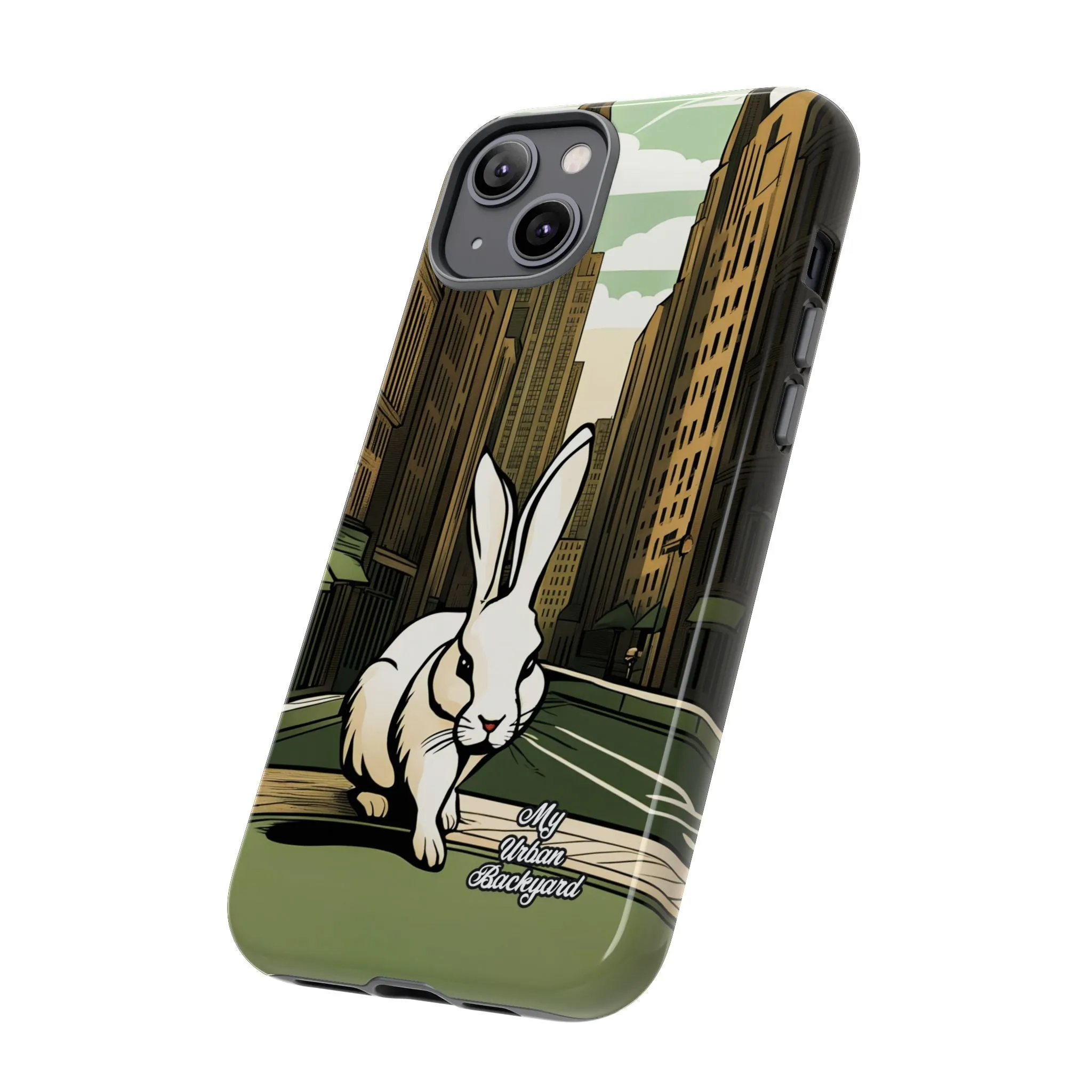 White Rabbit on a City Street, Cell Phone Case - Apple, Samsung, or Google Pixel