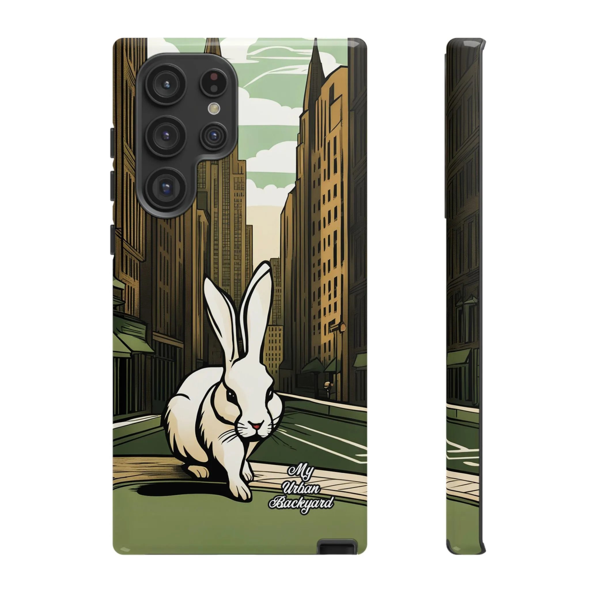 White Rabbit on a City Street, Cell Phone Case - Apple, Samsung, or Google Pixel