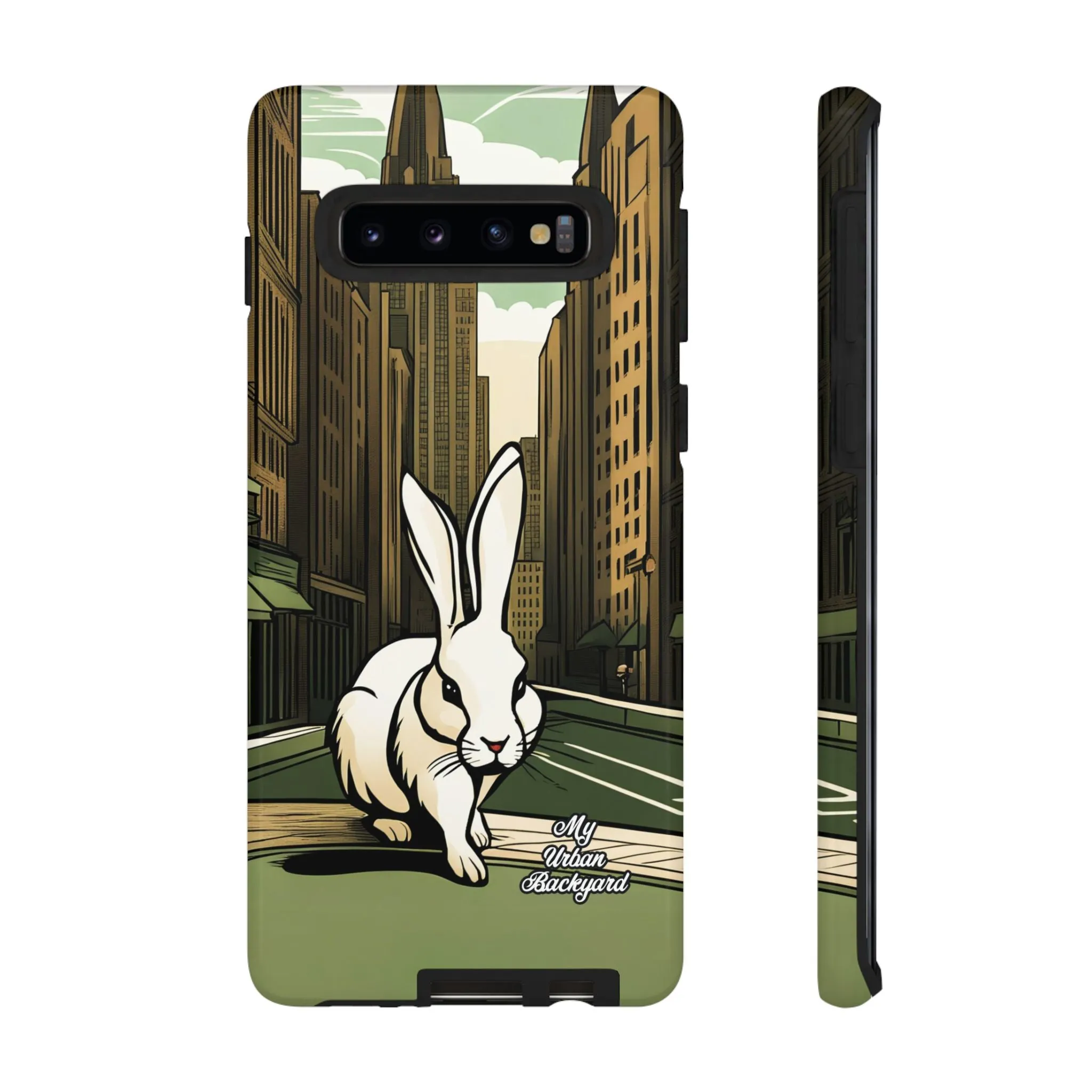 White Rabbit on a City Street, Cell Phone Case - Apple, Samsung, or Google Pixel