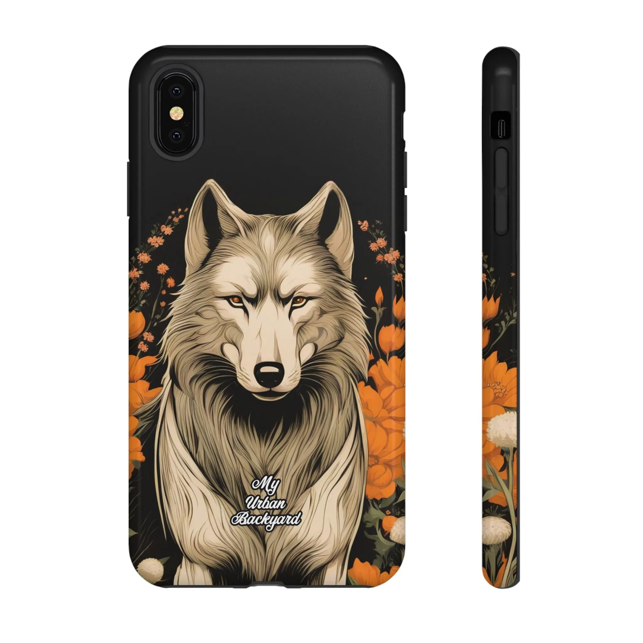 Wolf with Flowers, Cell Phone Case - Apple, Samsung or Google Pixel