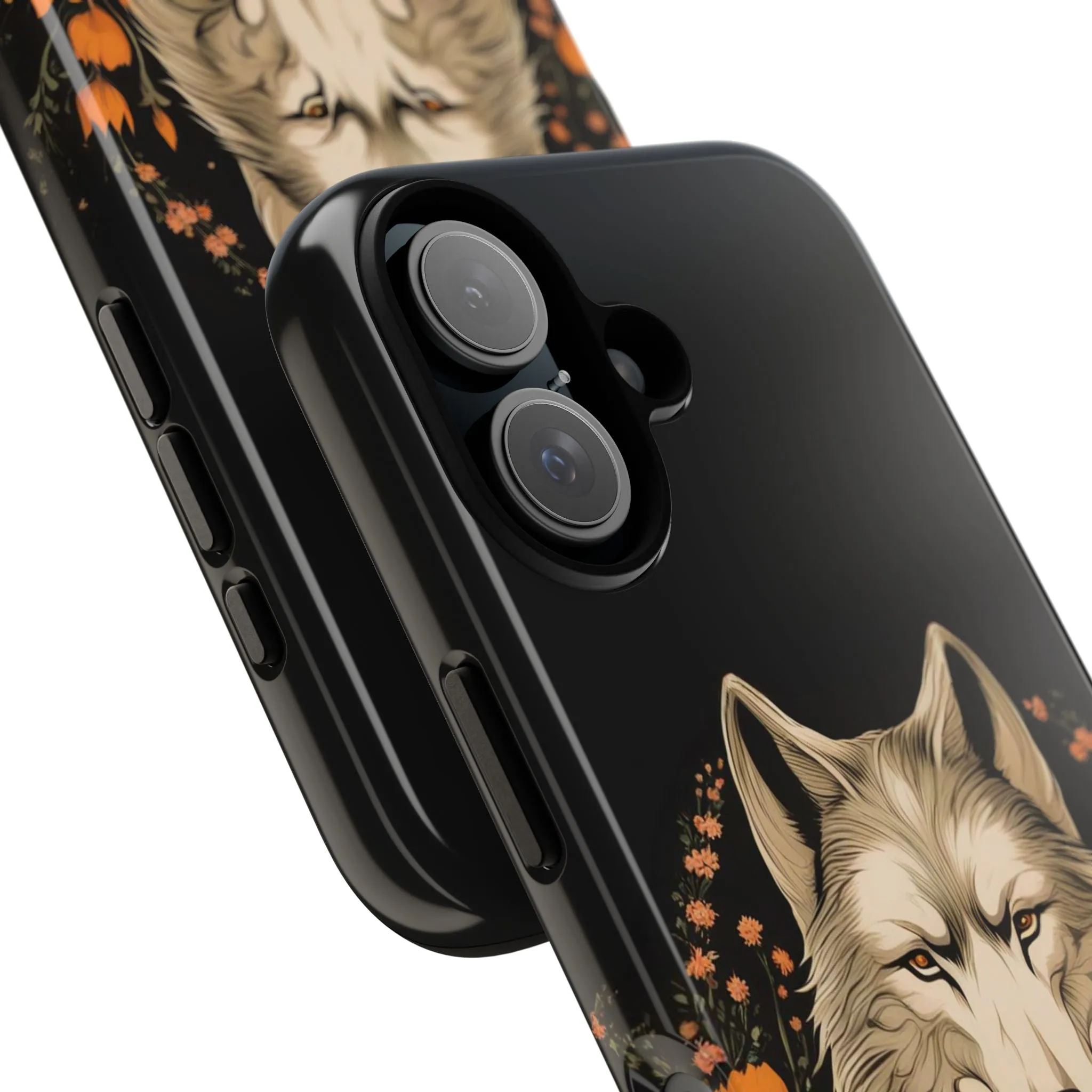 Wolf with Flowers, Cell Phone Case - Apple, Samsung or Google Pixel