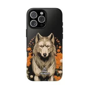 Wolf with Flowers, Cell Phone Case - Apple, Samsung or Google Pixel