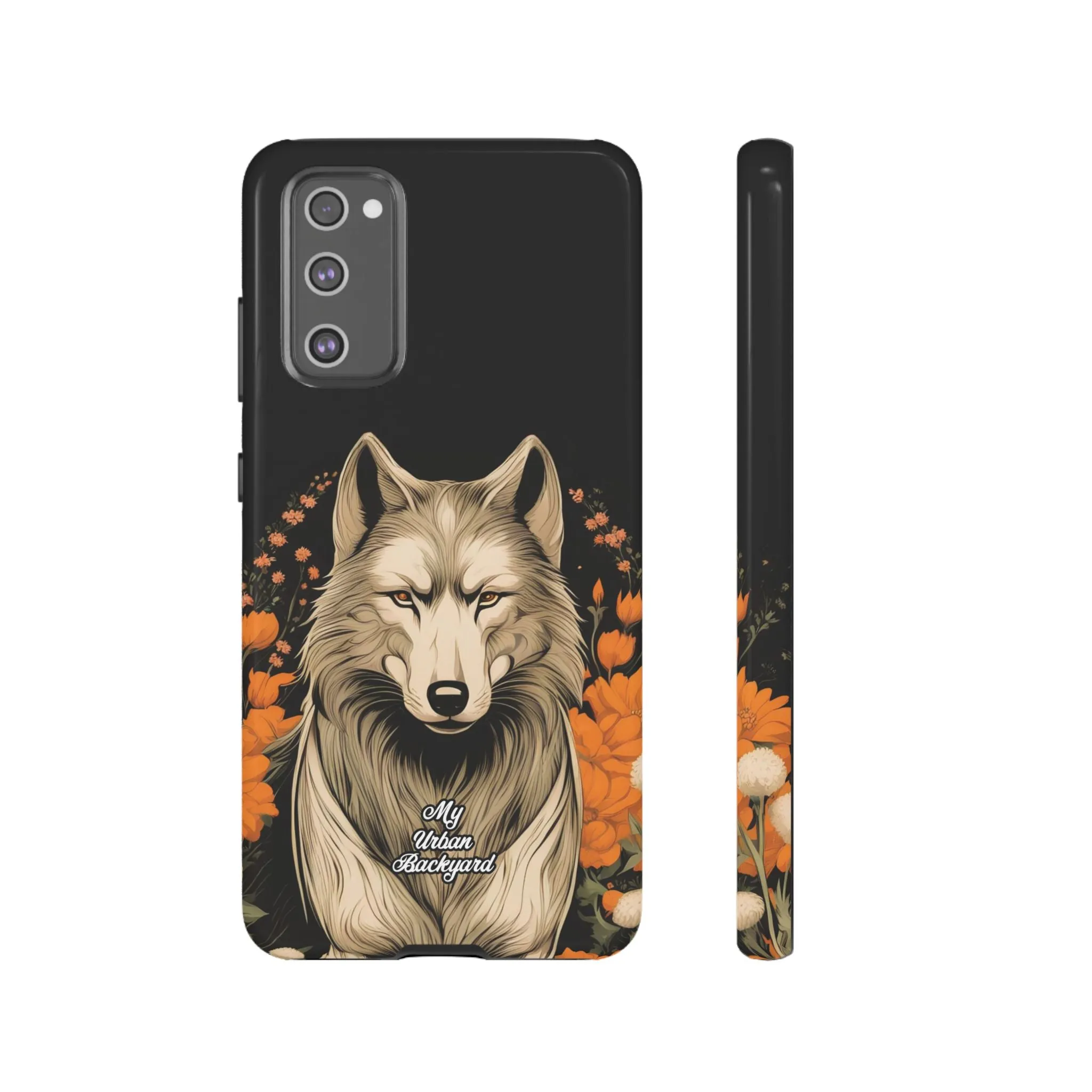 Wolf with Flowers, Cell Phone Case - Apple, Samsung or Google Pixel