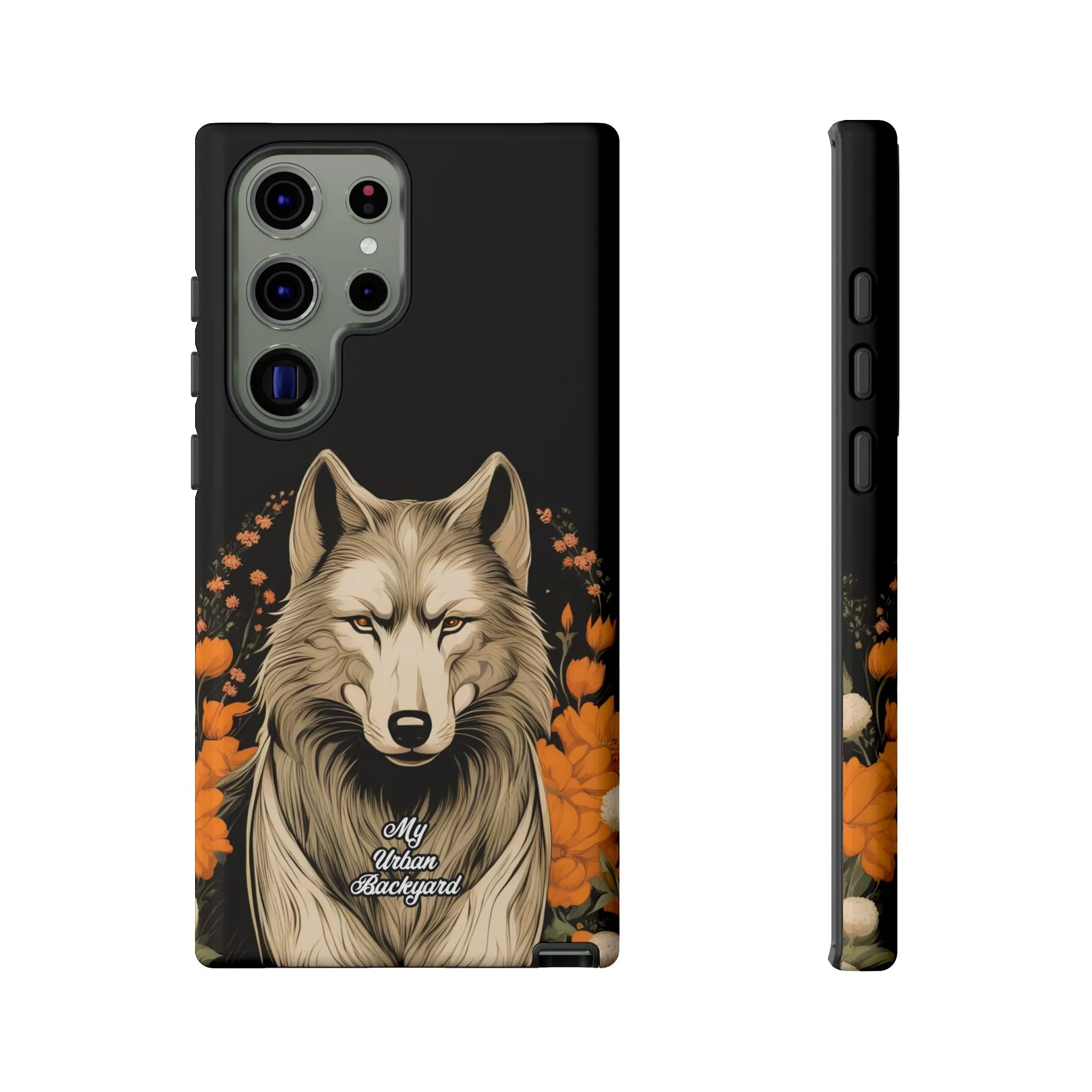 Wolf with Flowers, Cell Phone Case - Apple, Samsung or Google Pixel