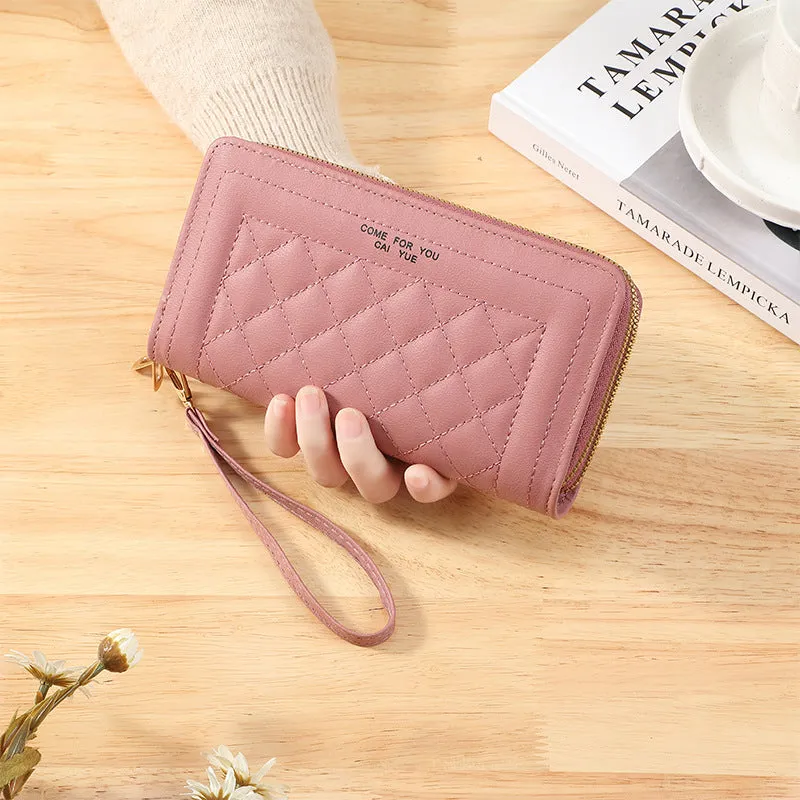 Women Wallets Long Double Zipper Coin Purses Female Brand Luxury Designer Clutch Phone Bag