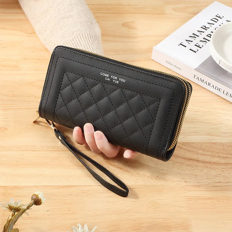 Women Wallets Long Double Zipper Coin Purses Female Brand Luxury Designer Clutch Phone Bag