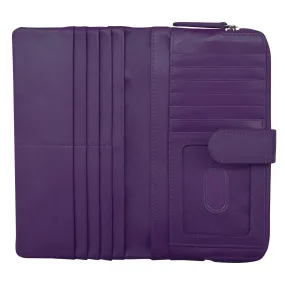 Women's Purple Smart Phone Leather Rfid Wallet