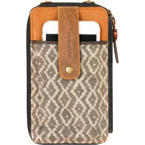 Women's Vaan and Co. Cell Phone Wallet Crossbody Prism Pebble Leather