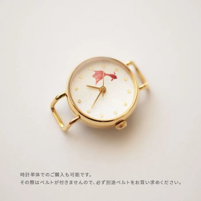 Women's Wristwatch - Goldfish, Japanese handmade wrist watch