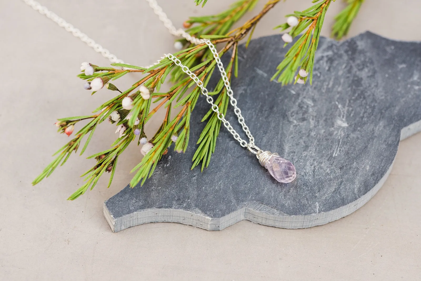 Wrapped Amethyst Crystal Necklace