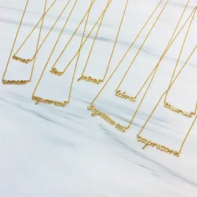 Zodiac Name Plate Necklaces